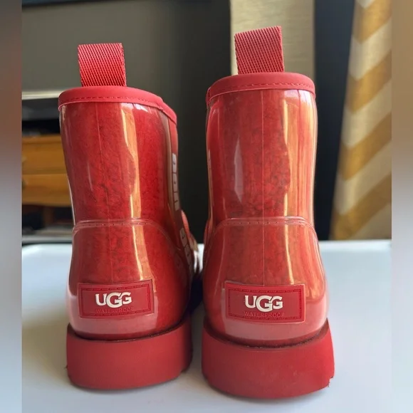 UGG Women's Classic Clear Mini Ankle Boots Red US Size‎ 7 - Picture 7 of 16